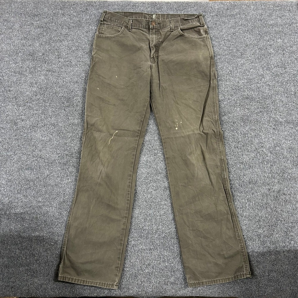 Dickies Carpenter Pants Mens Size 34x34 Brown Duck Canvas Relaxed Fit Workwear